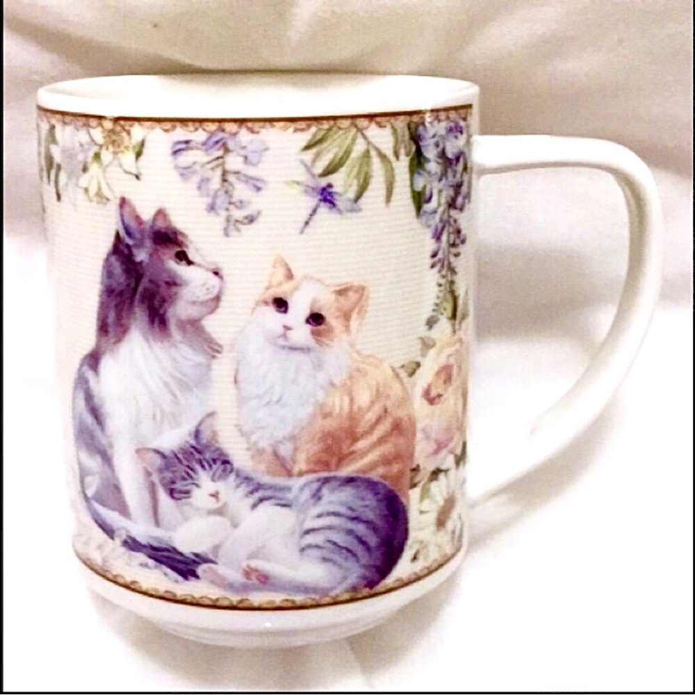 Cat-Themed Gift Ceramic Mug and Spoon Set Boxed